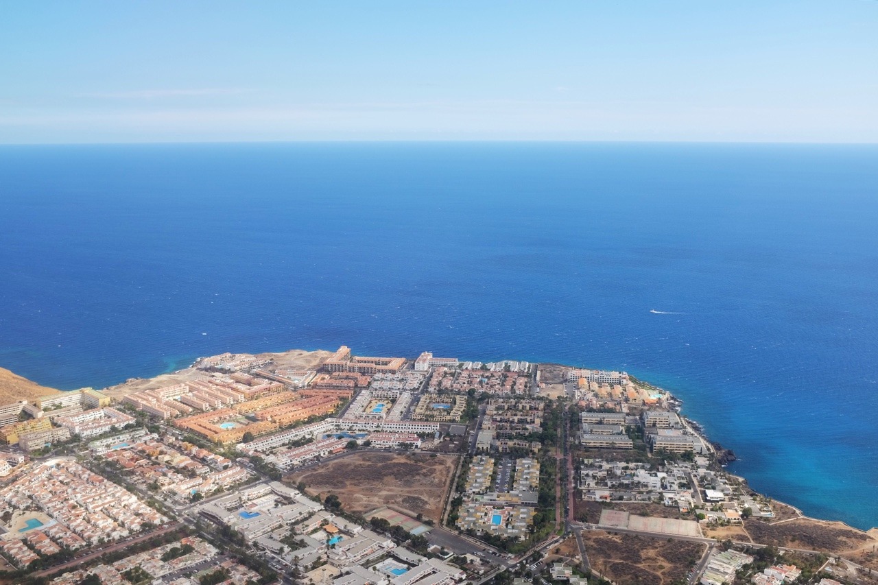 Descending onto Tenerife at the start of our 3-week honeymoon on the Canary Islands.