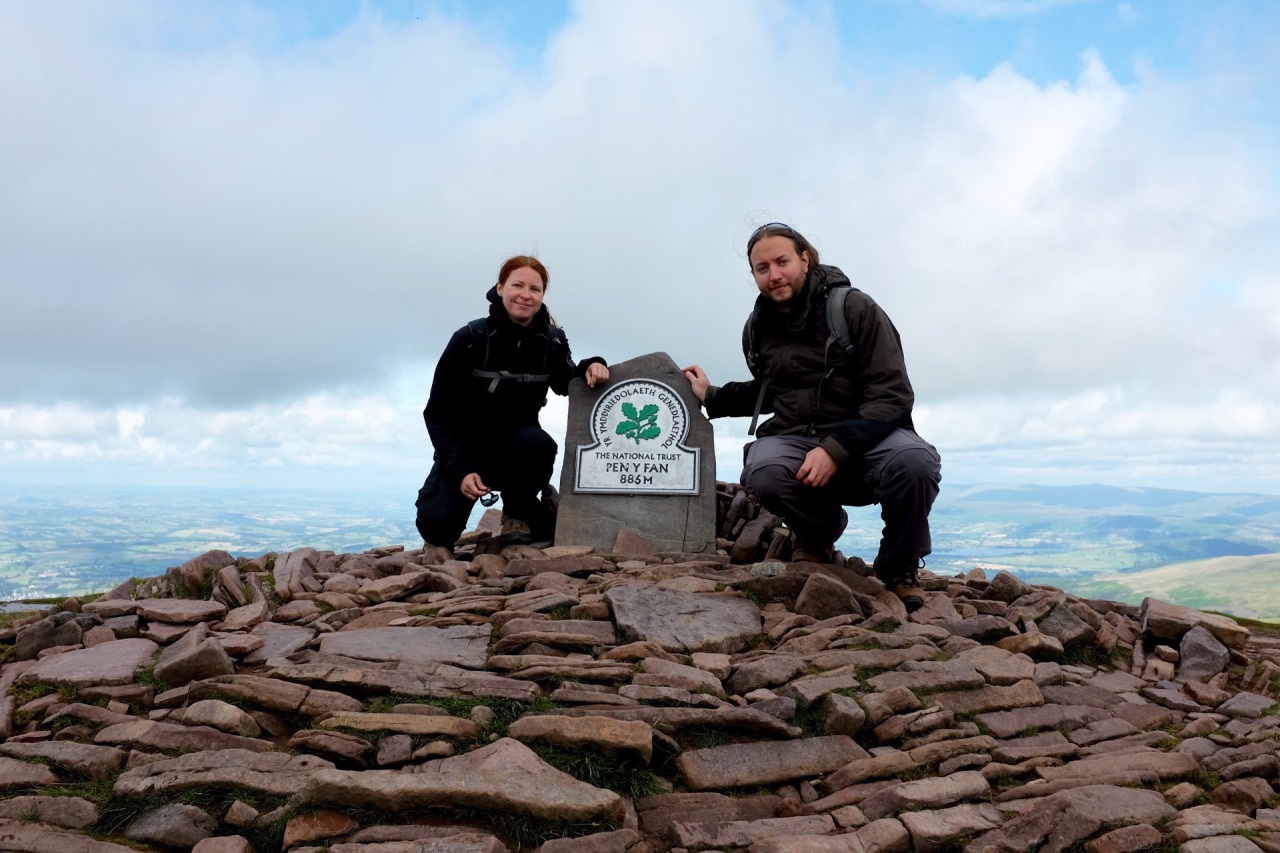 210/365: Us on the Pen Y Fan, the highest peak in South Wales (886m).
