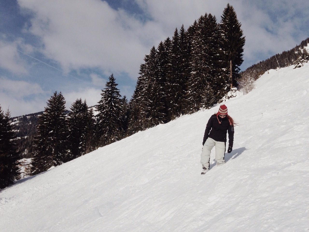 39/365: No snowboarding today. But Nicole and I did a little walk around the mountain slopes around Ch&acirc;tel. We had good fun walking through the deep snow.