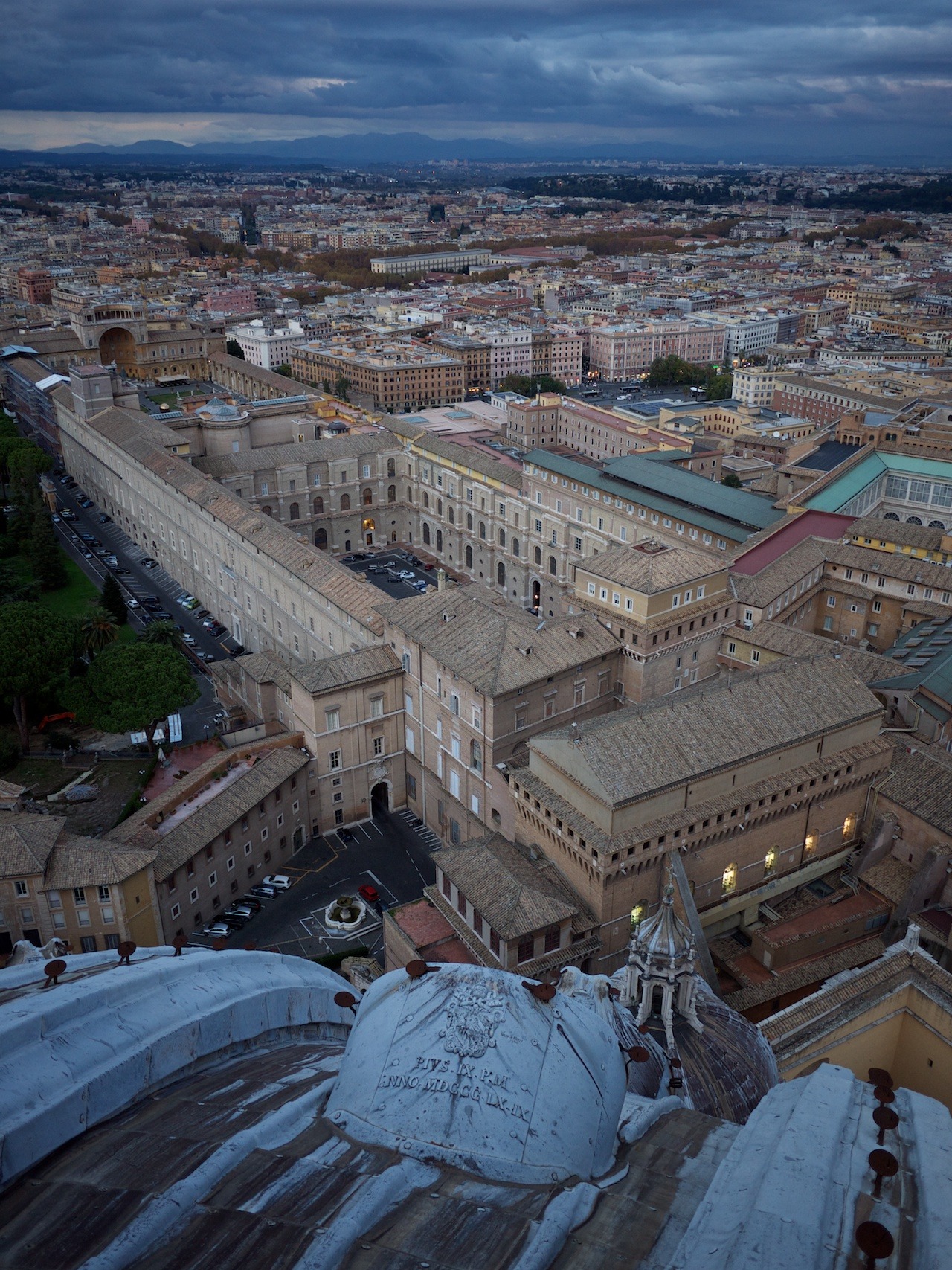 St. Peter&rsquo;s Basilica is the largest church in the world. The inside is absolutely vast. Very impressive.
You get to the dome via an increasingly narrow series of passageways and a spiral staircase you&rsquo;ll get dizzy from. And the view from the top is...