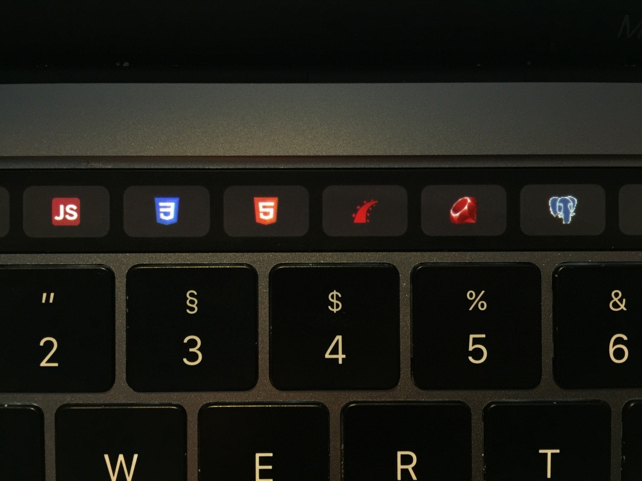 My (preferred) web tech stack. As told by my Dash Touch Bar configuration.