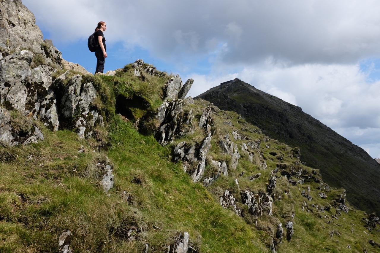 The peak of Mount Snowdon in the background.