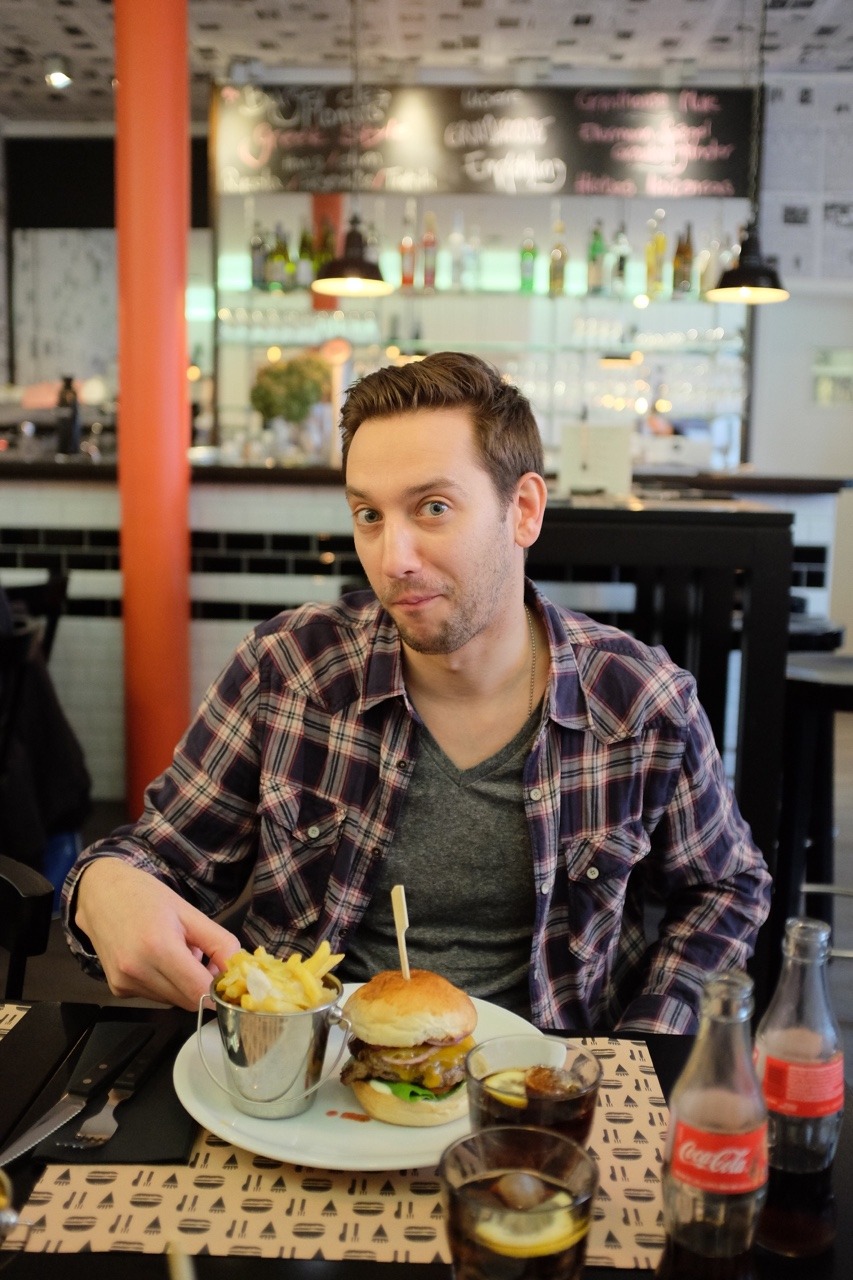 86/365: The Bro at Grindhouse Burgers.
Alex is on a spontaneous visit and we went out for lunch.