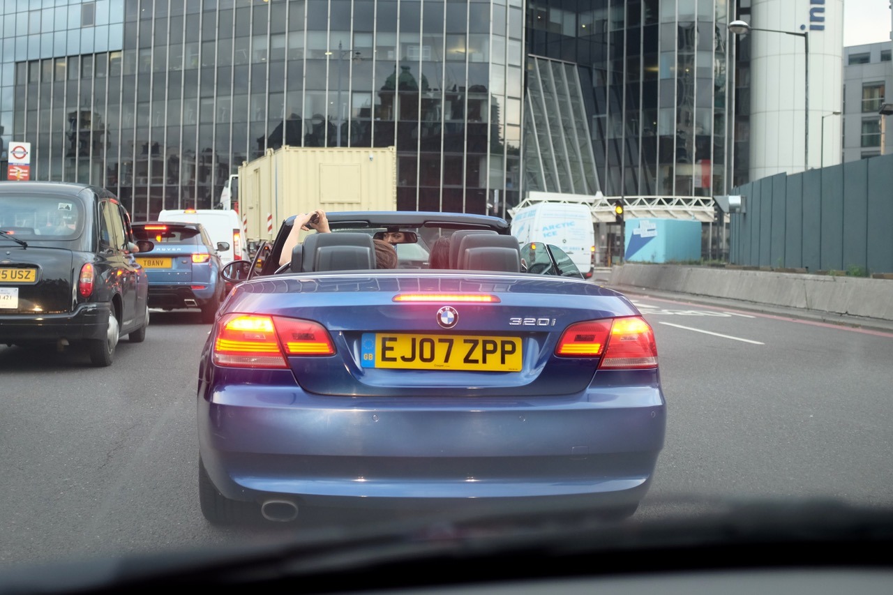 232/365: Drove all the way from Snowdonia NP to London. Crazy traffic in London. Here are two ladies taking selfies in the car.