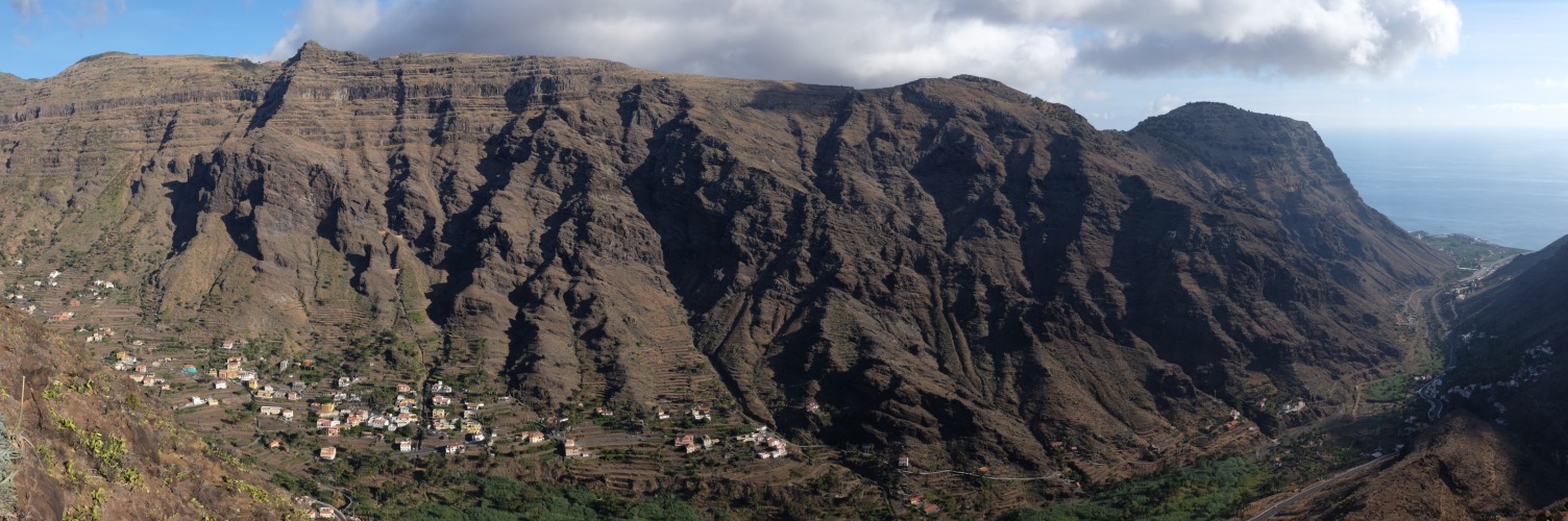Panorama of Valle Gran Rey, La Gomera.