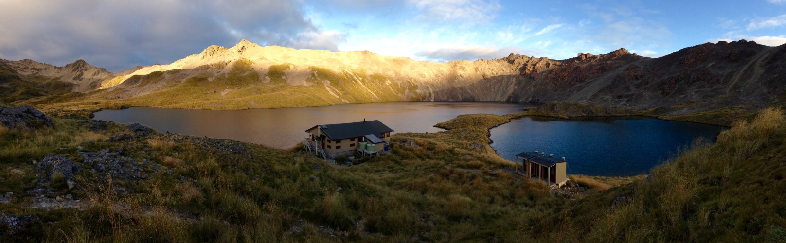 Angelus Hut at sunrise.