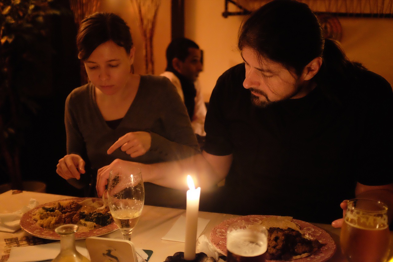 46/365: At Okra with Tina and Stephan.
A very enjoyable evening with delicious Ethiopian food.