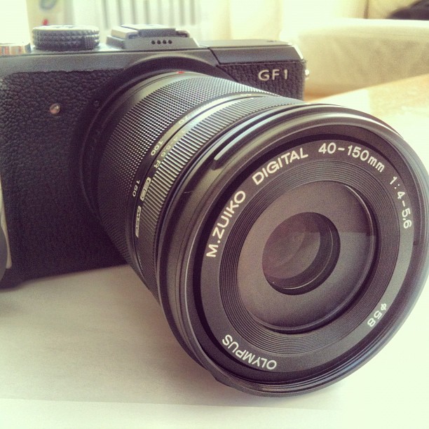 Bought a new tele zoom lens for my GF1. The Olympus PEN 40-150mm. (Taken with Instagram)